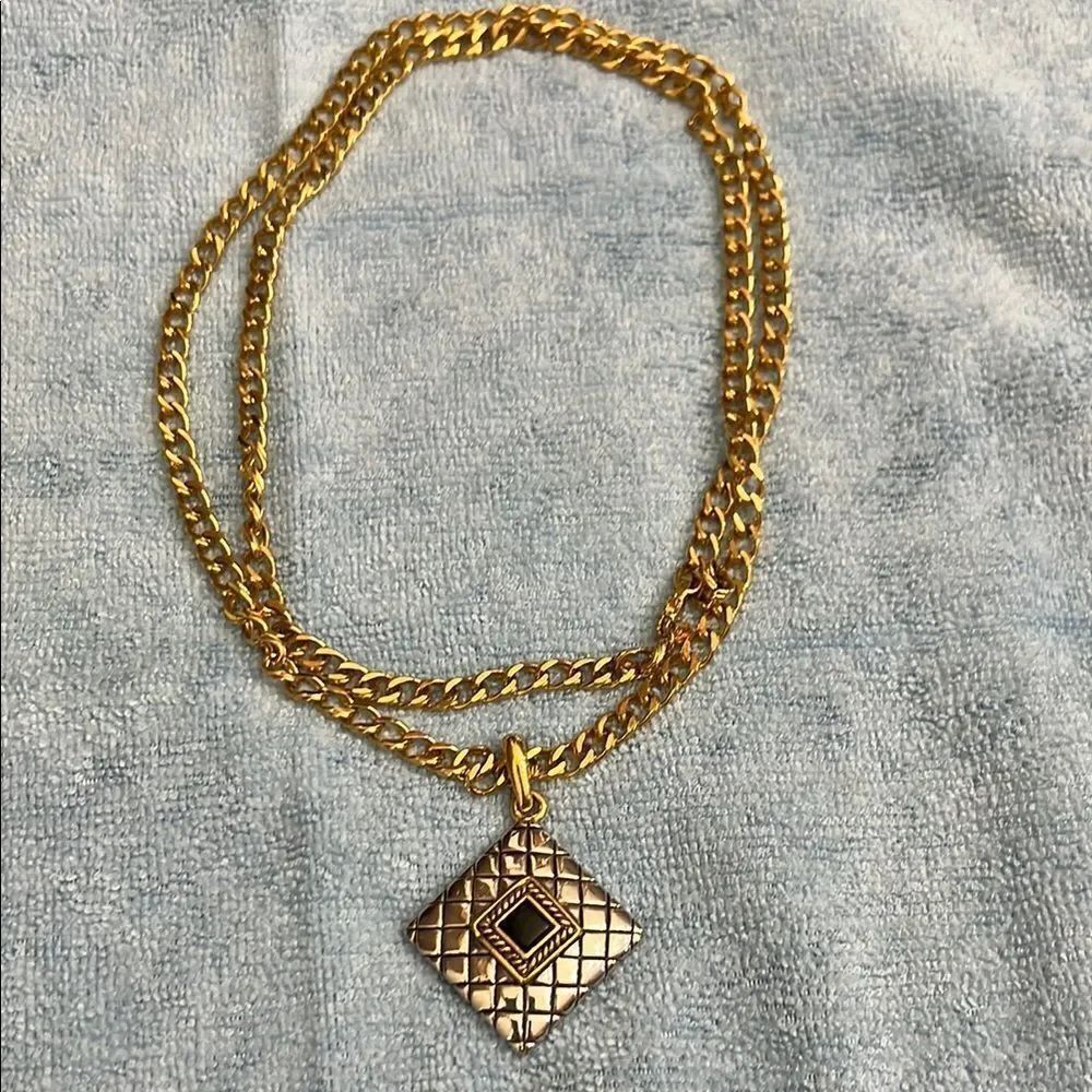 Monet Gold and Silver Geometric Necklace